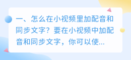 视频文字加配音