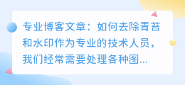 祛青苔怎么去水印