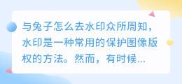 与兔子怎么去水印