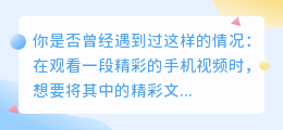 手机视频文案轻松提!掌握这招,文案提取不求人