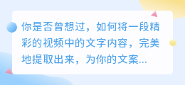 揭秘视频文案提取技巧,助你轻松获取视频背后的文字宝藏!