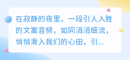 如何在浩渺信息海中,精准捕捉那些触动心灵的文案音频?