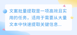 文案批量提取软件:高效提取关键信息,助力工作提速