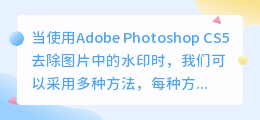 掌握Photoshop CS5去水印技巧，轻松去除图片水印，多种实用方法大揭秘！