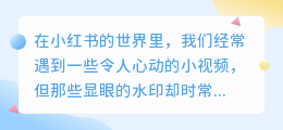 告别水印烦恼！4种高效去水印方法，让你的小红书视频更纯净！